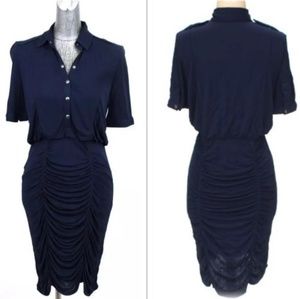 Antonio Milani elevated navy shirtdress formal